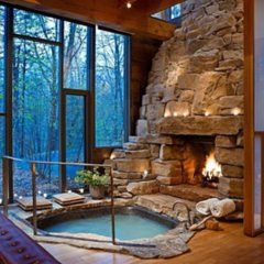 The great outdoors aren't for everyone, but this hot tub is. You can feel like you're part of the snowy abyss without venturing into it. Plus, there's a fireplace- we could literally roast marshmallows from the hot tub. 